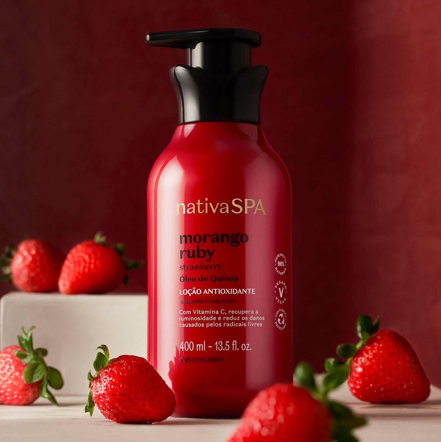Loção Hidratante Morango Ruby Nativa SPA - 400ml