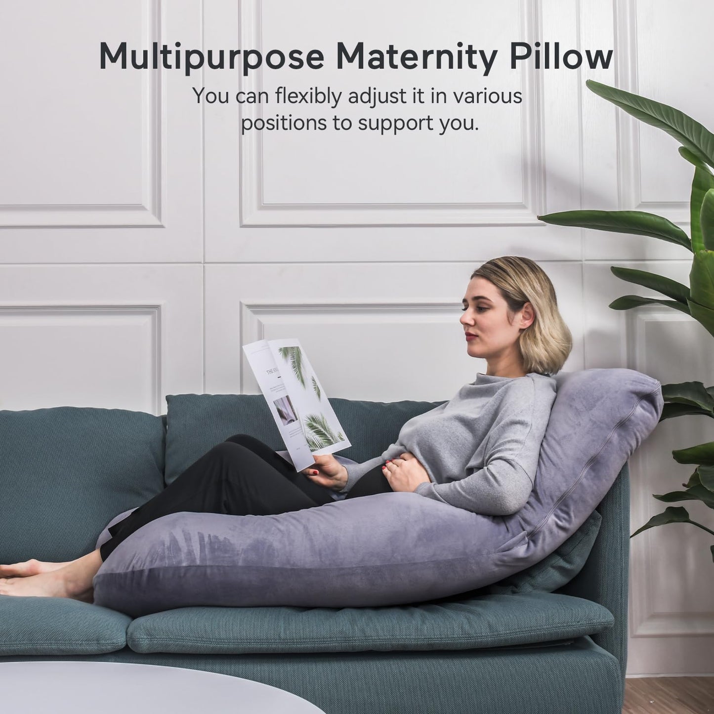 momcozy Pregnancy Pillows for Sleeping, U Shaped Full Body Maternity Pillow with Removable Cover - Support for Back, Legs, Belly, HIPS for Pregnant