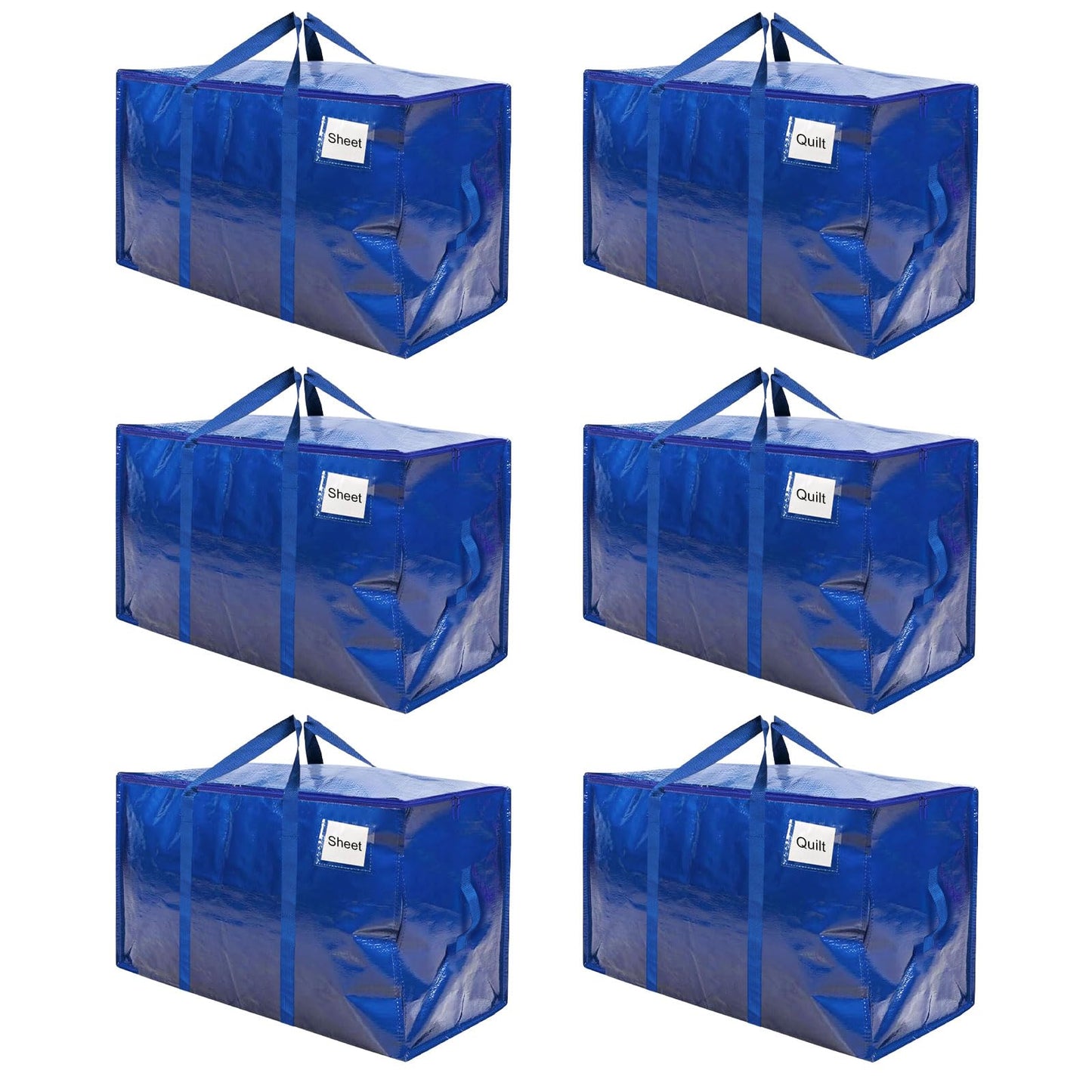 RICHIE Heavy Duty Extra Large Moving Bags with Reinforced Handle and Double Zipper - Waterproof Storage Box with Tag Window