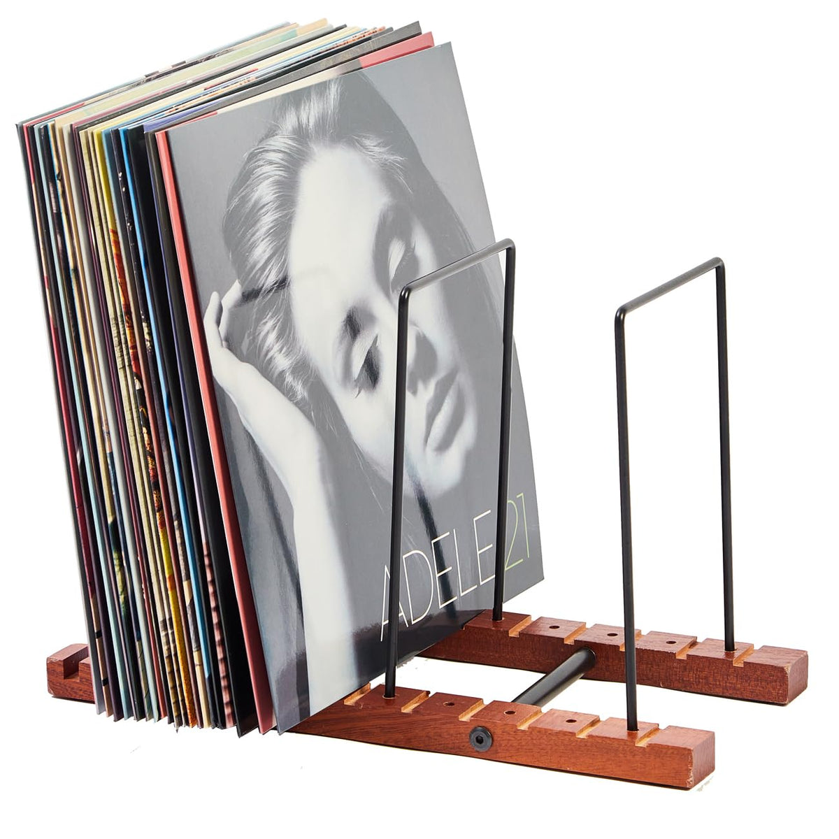 JETAINE Vinyl Record Storage, Display Up to 50 LP Albums DVDs CDs, Wood Vinyl Holder lp Storage Box, Book Display Stand Storage, Shelf Record Stand