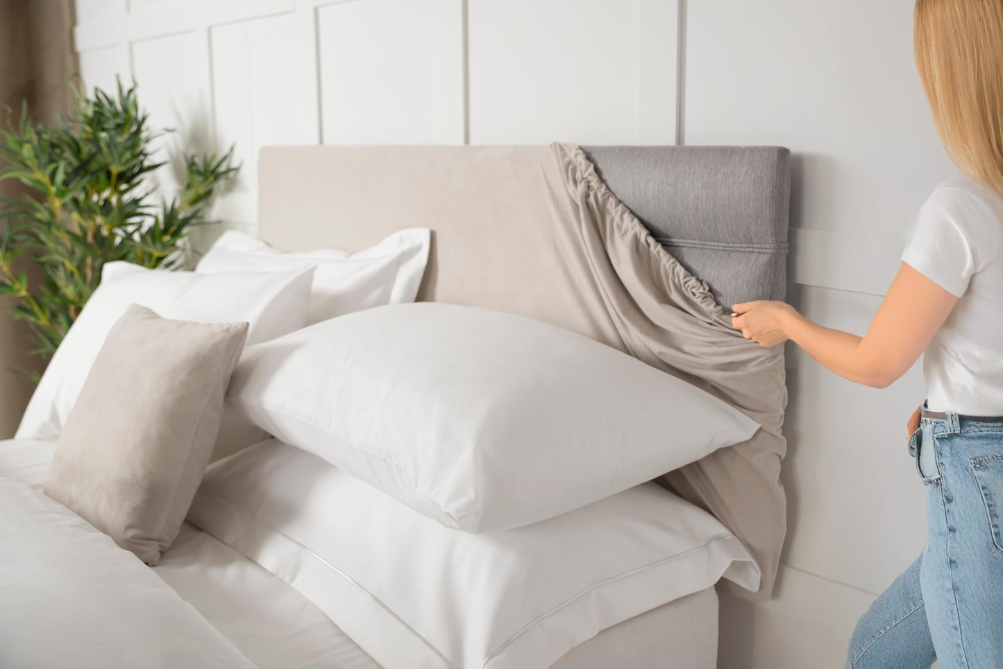 Belledorm Headboard Wrap (Linen, Single)