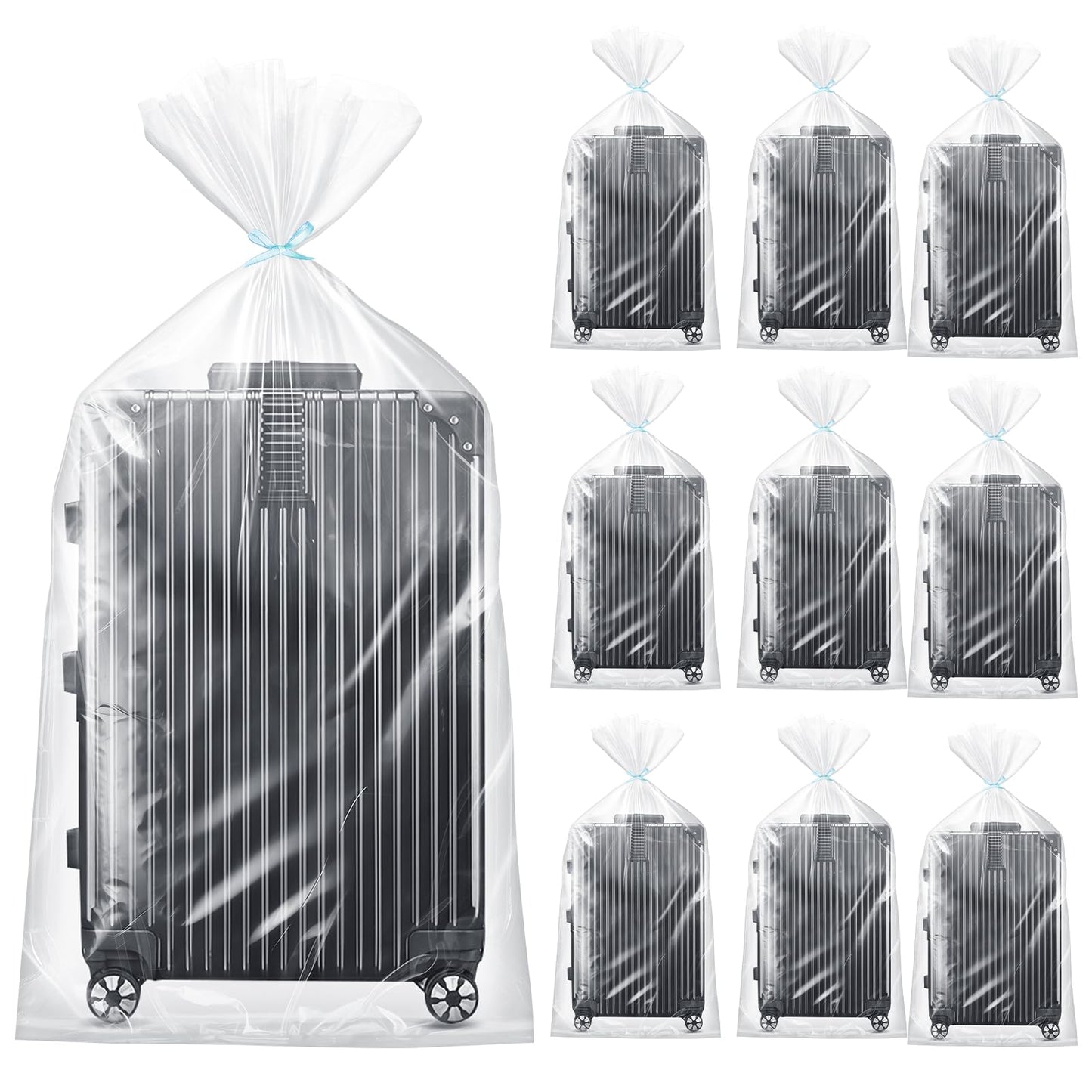 saerryor Large Clear Plastic Storage Bags,10Pcs Flat Large Plastic Bags