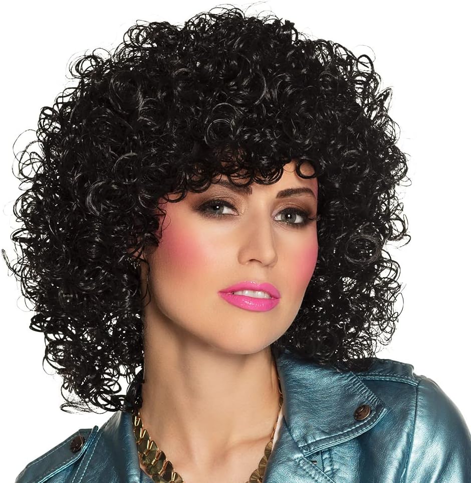 Boland Adult Club Wig - Curly Synthetic Black Hair for Carnival, New but open scruffy box