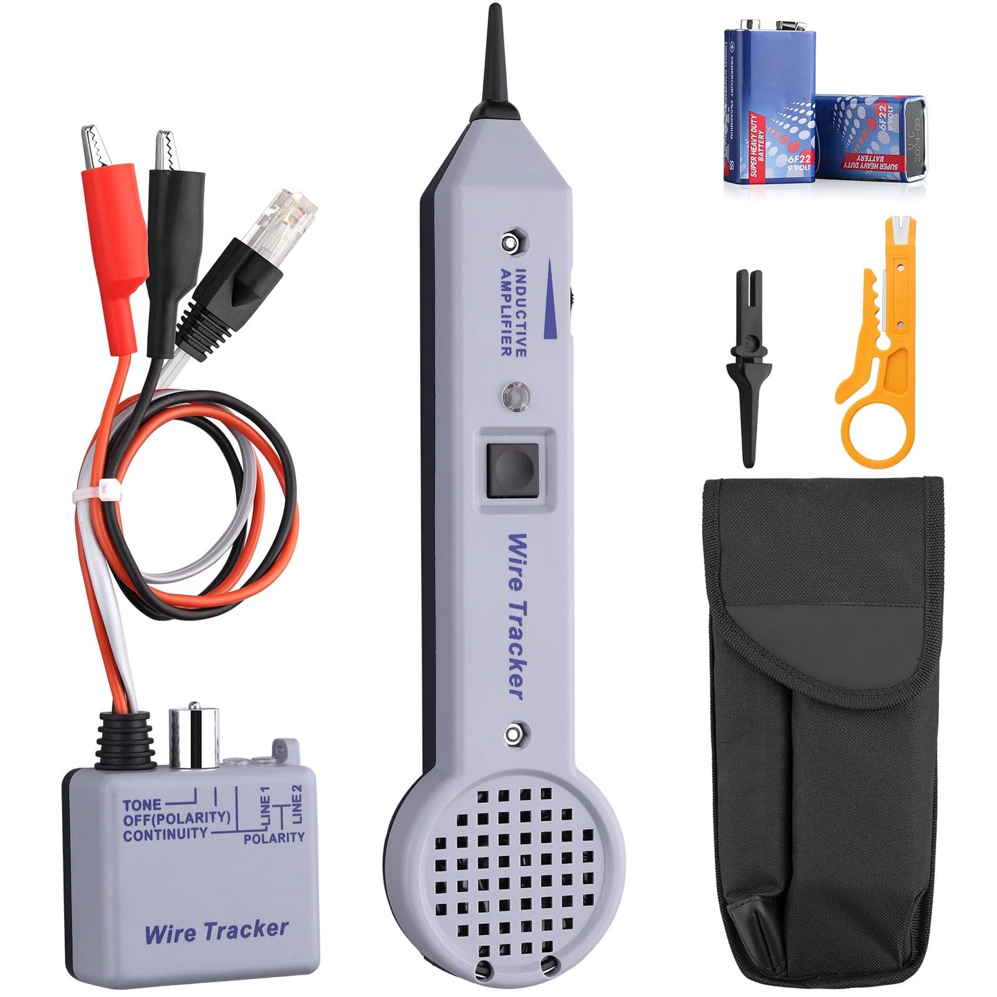Proster Tone Generator Kit 200EP High Accuracy Wire Tracer Circuit Tester with Storage Bag Cable Toner Inductive Amplifier Cable Tester Kit with