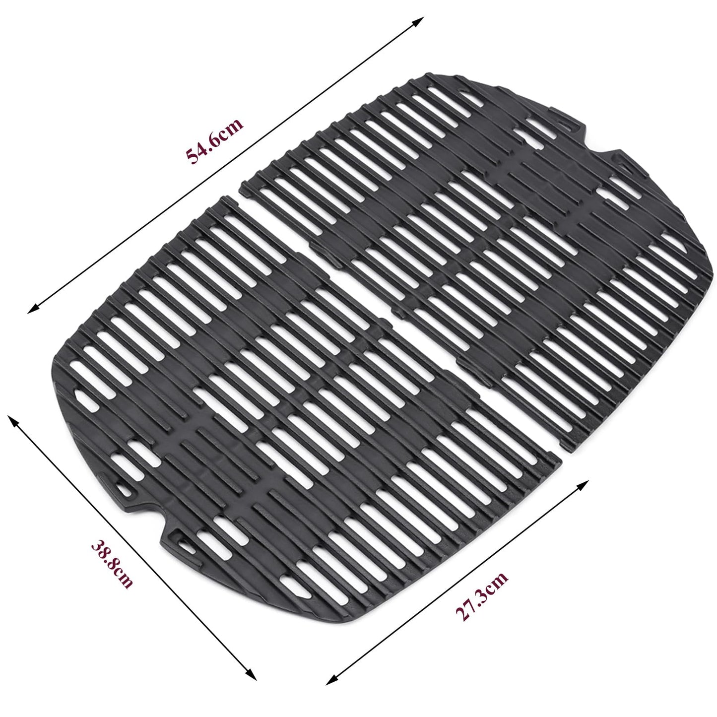 GFTIME 27.3x 38.8cm 7645 Cast Iron Cooking Grate Grids for Weber Q200, Q220, Q2000, Q2400 Series Gas Grill, Barbecue Grill Parts Grill Grids