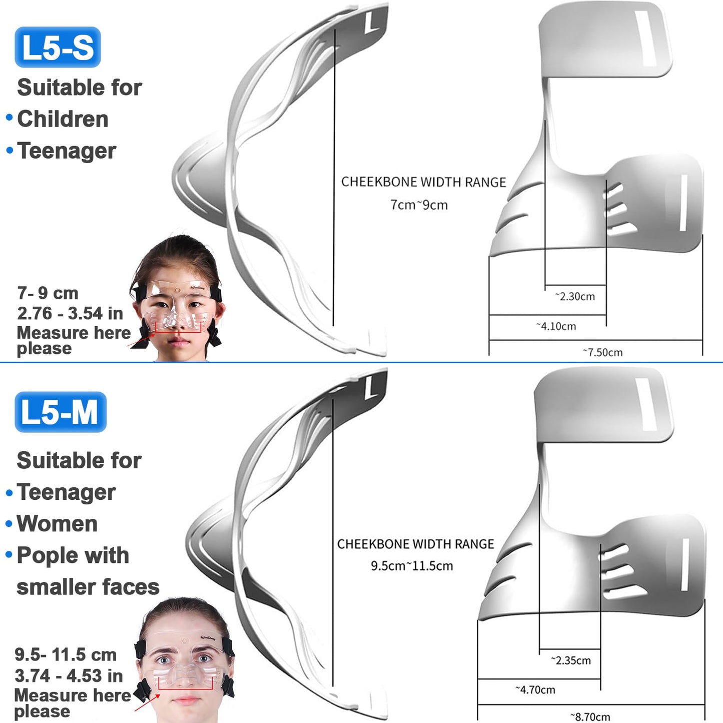 QianCheng Nose Guard Shield, Protective Guard L5 Small Size with Padding for Children and Teenagers, QC-L5-S