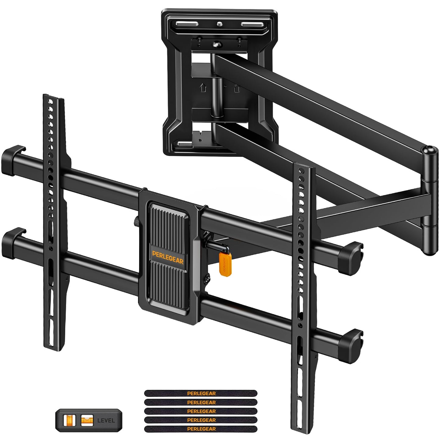 Perlegear Long Reach 700 mm TV Wall Bracket with ?90? Swivel, Corner TV Bracket for 32-65? TVs up to 60 KG, Dual Tilt Adjustment, Max VESA 400x400mm,