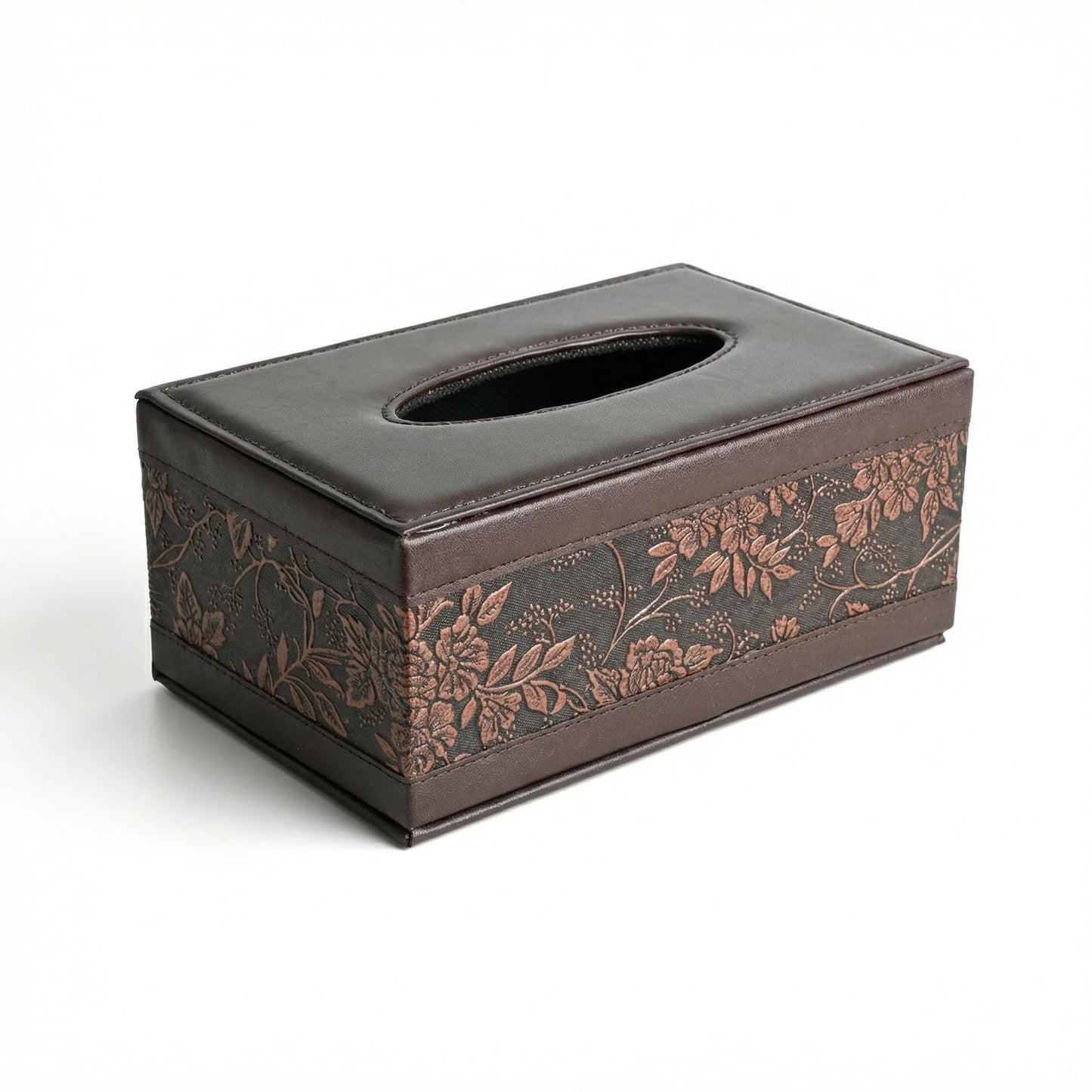 Premium PU Leather Tissue Box Cover - Rectangular Tissue Box Holder for Home, Office, Bathroom and Car