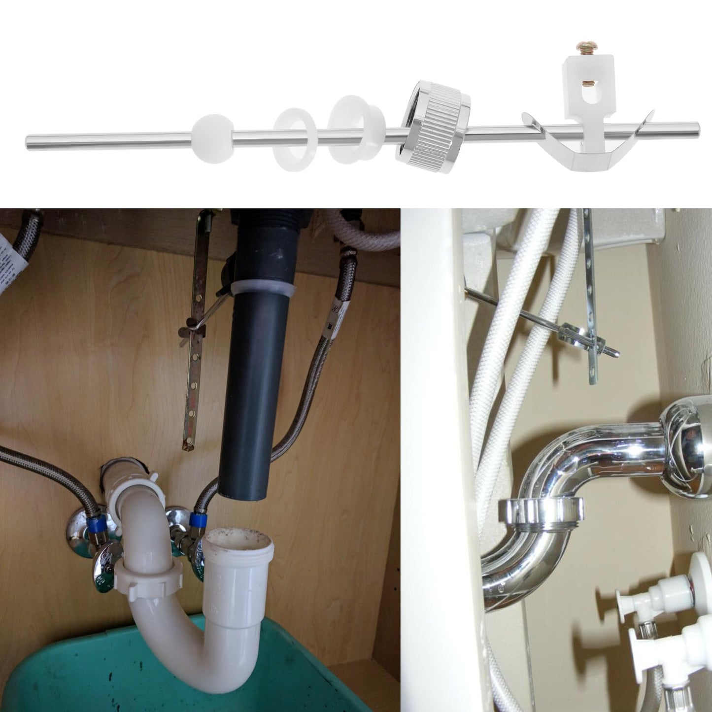SG Store Eccentric Rod Plastic Pull Rod Drain Set Washbasin Drain Fitting Accessories for Lifting Lowering Valve Plate Household Hardware