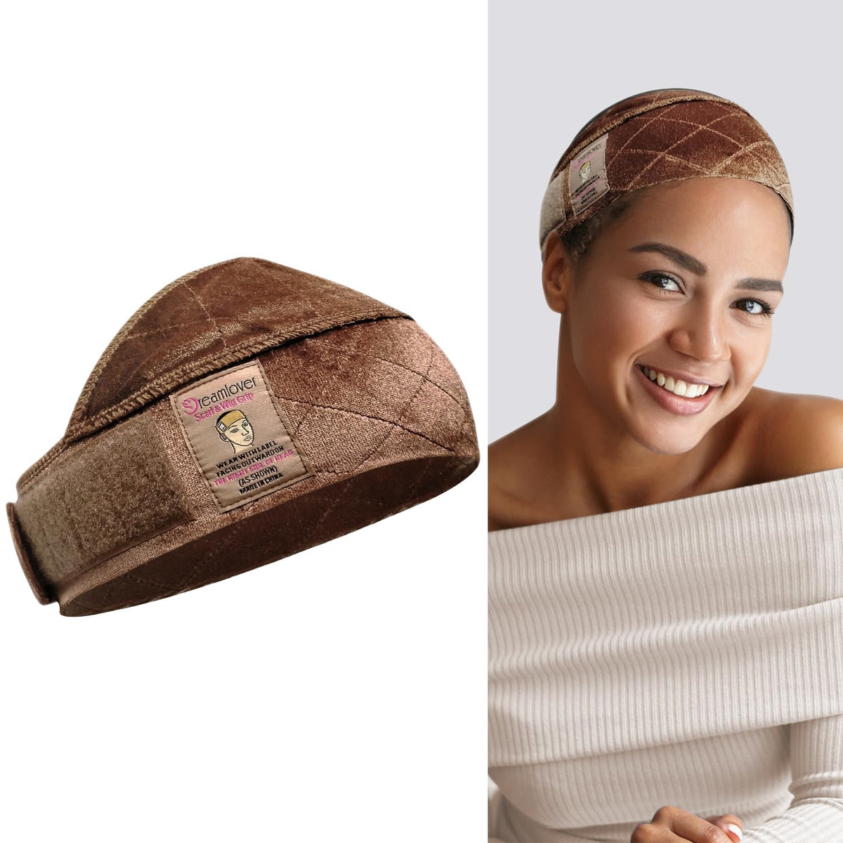Dreamlover Wig Grip Headband, Wig Grip for Lace Front, Non Slip Headband, Elastic Band, Brown