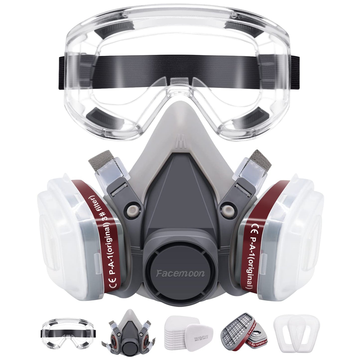 Respirator Mask,Safety Dust Face Cover,Dust Face Cover Paint Face Cover,Gas Mask With Filter,For Paint,Dust And