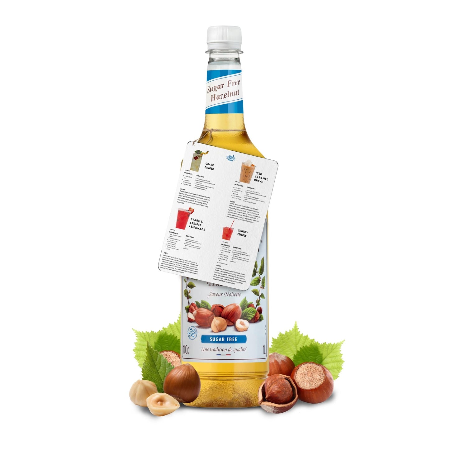 Blue Nile Foods Recipe Card with Sugar Free Hazelnut Syrup for Coffee, Cocktails, and Desserts | Rich and Buttery Sugar Free Hazelnut Monin Coffee