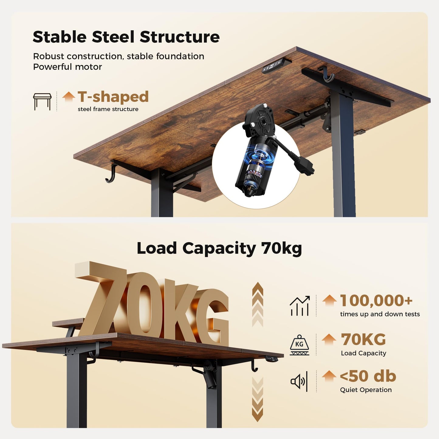 Agilestic Eletric Height Adjustable Desk, Movable Monitorstand, 160x60cm