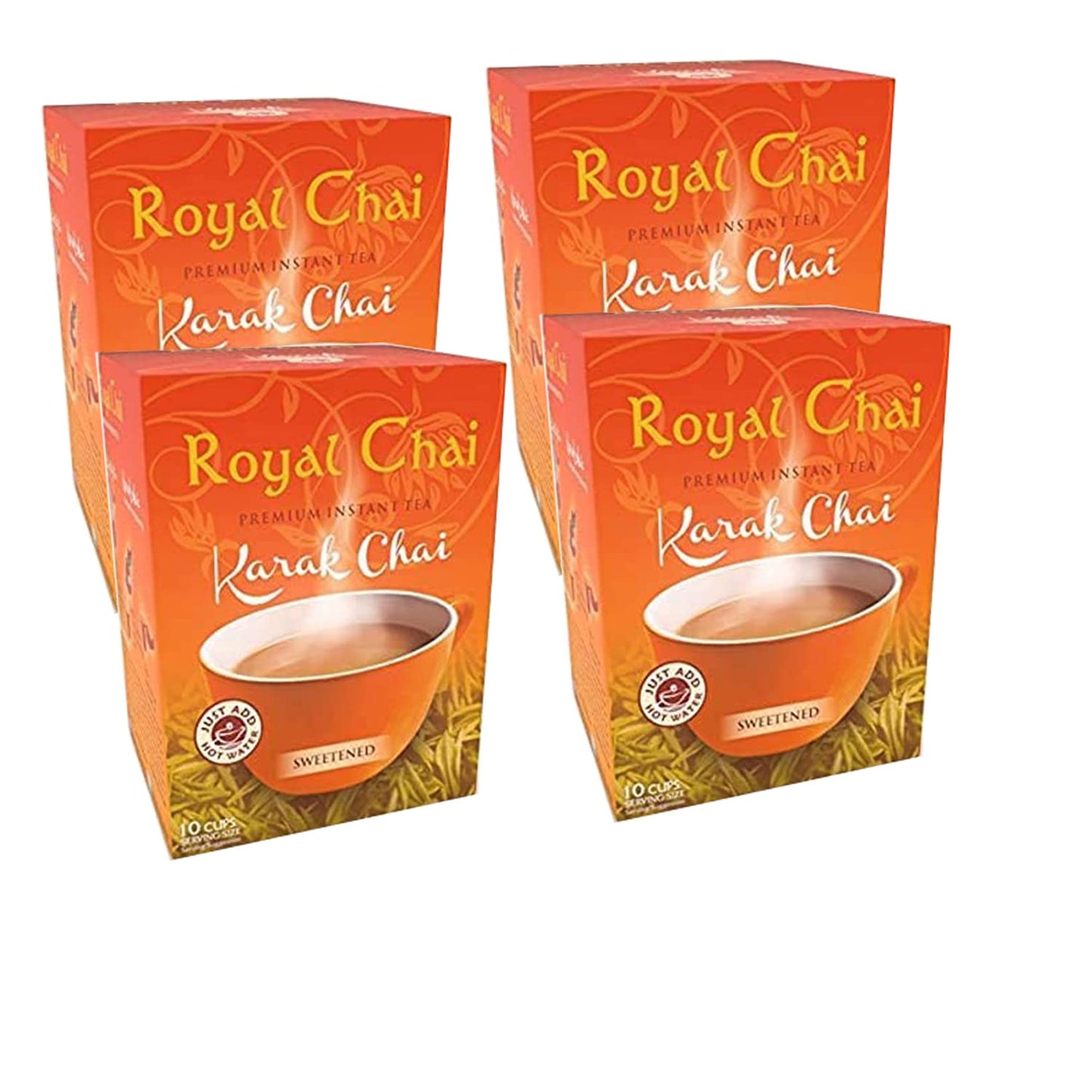 Royal Chai Premium Instant Karak Indian Tea - Sweetened, Natural, 200g (Pack of 4)