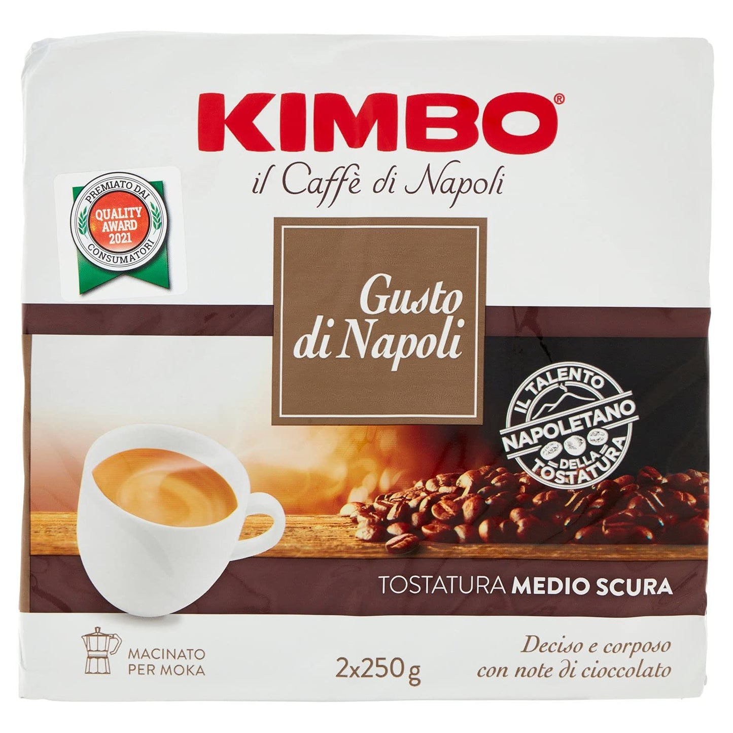 Kimbo Gusto di Napoli 4 x 250g (1kg) Ground coffee dark roast