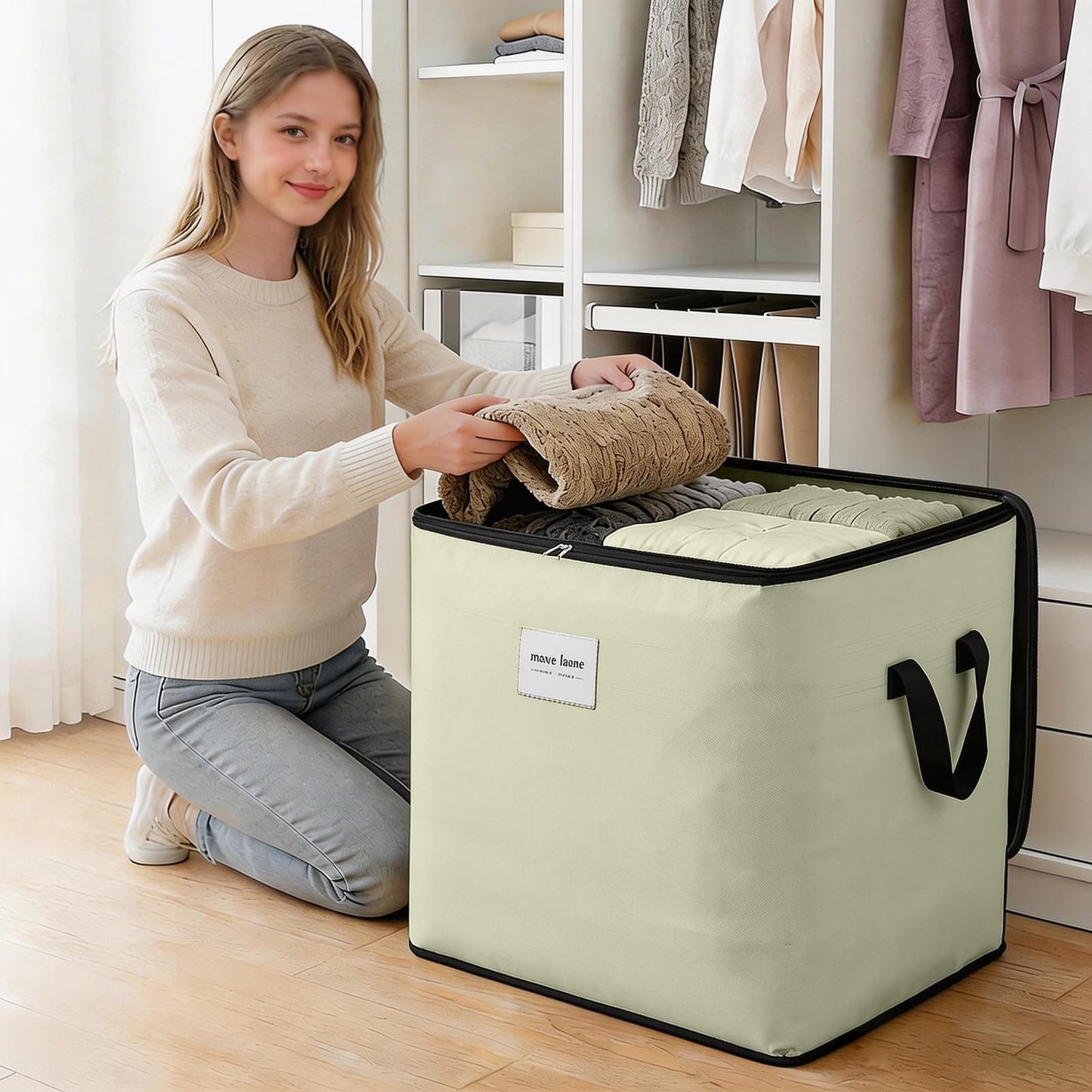Large Packing Bag Beige 150 L Heavy Duty Moving Boxes