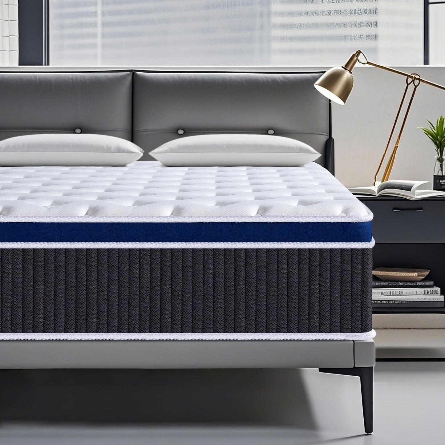 SEZMOONSI 3FT Single Mattress, 9.1 Inch Hybrid Single Size Mattress with Breathable Soft Fabric
