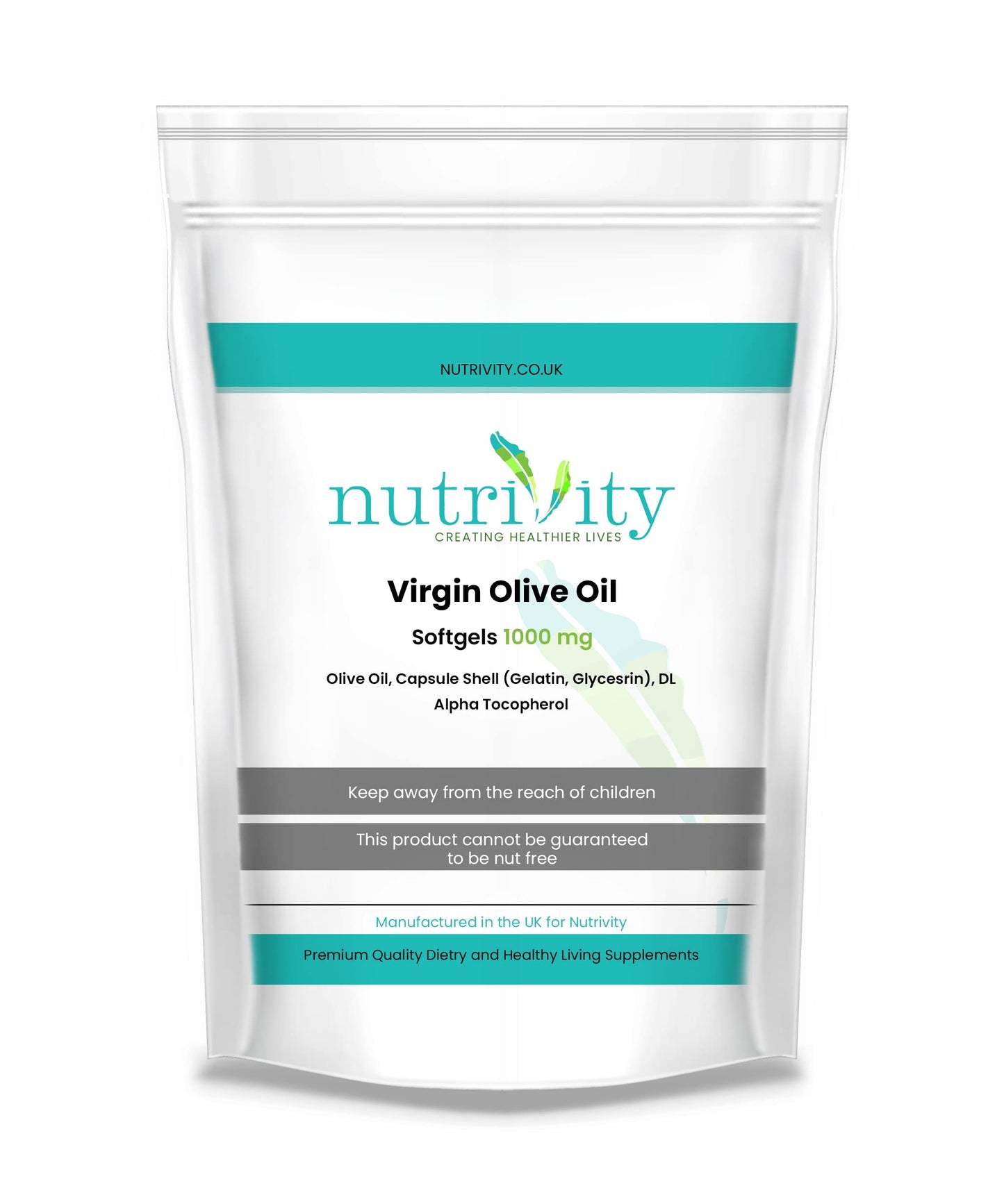 Virgin Olive Oil 1000mg Capsules Omega-3-6 for Health Heart Nutrivity UK (120)