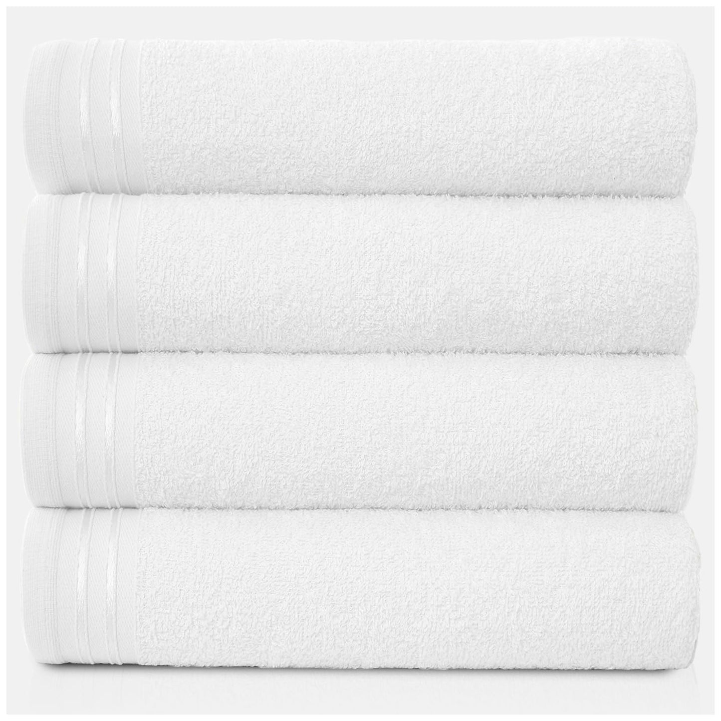 GC GAVENO CAVAILIA Large Towels Bath Sheet - Highly Absorbent Egyptian Cotton Towel Set - 4 Pack Extra Soft Large Bath Towel White - Quick Dry Bath