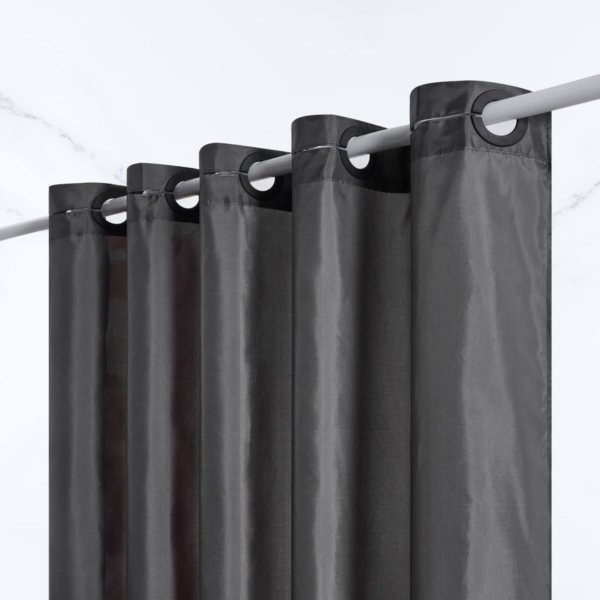 Furlinic Shower Curtain Mould Proof Resistantand Waterproof Washable Polyester Fabric Bath Curtains with Weighted Hem for Wetroom Extra wide 96x78