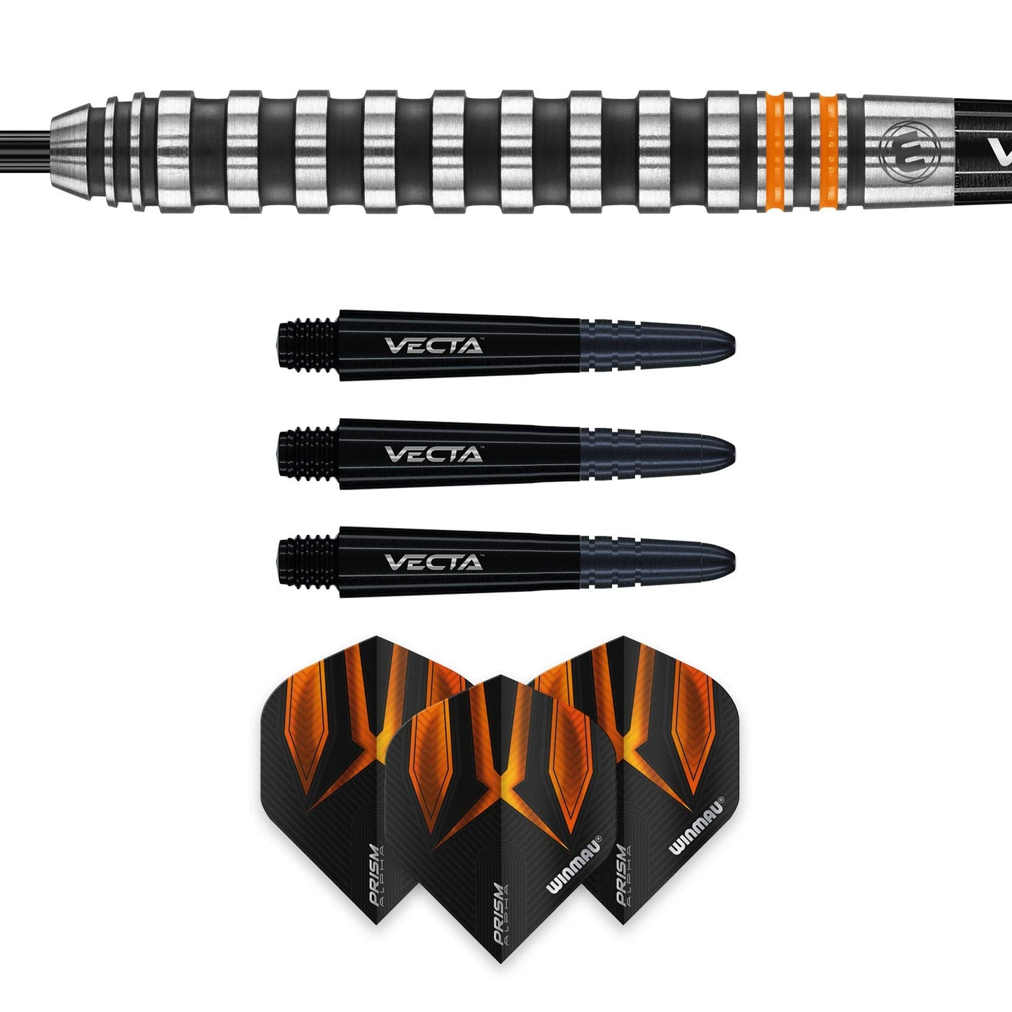 WINMAU Darts Fury 26g Tungsten Darts Set with Prism Flights & Vecta Shafts - Professional High-Performance Precision, Accuracy, Durability & Control