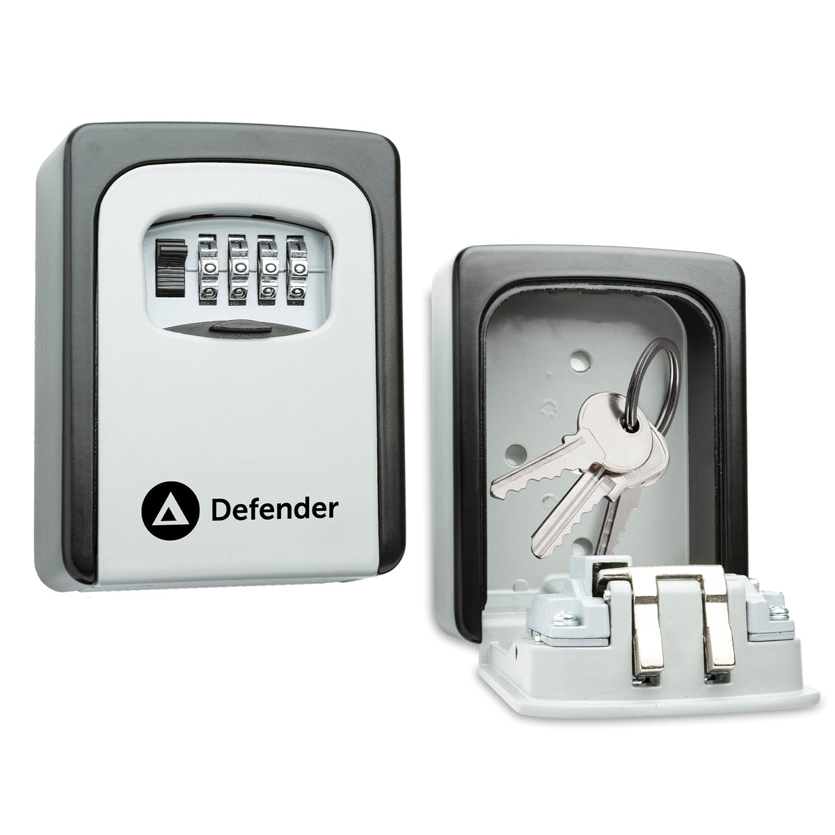 Defender Combination Dial Key Safe - Outdoor Wall Mounted Waterproof Key Lock Box - Secure Combination Key Storage Cabinet with Free Fixing Kit for