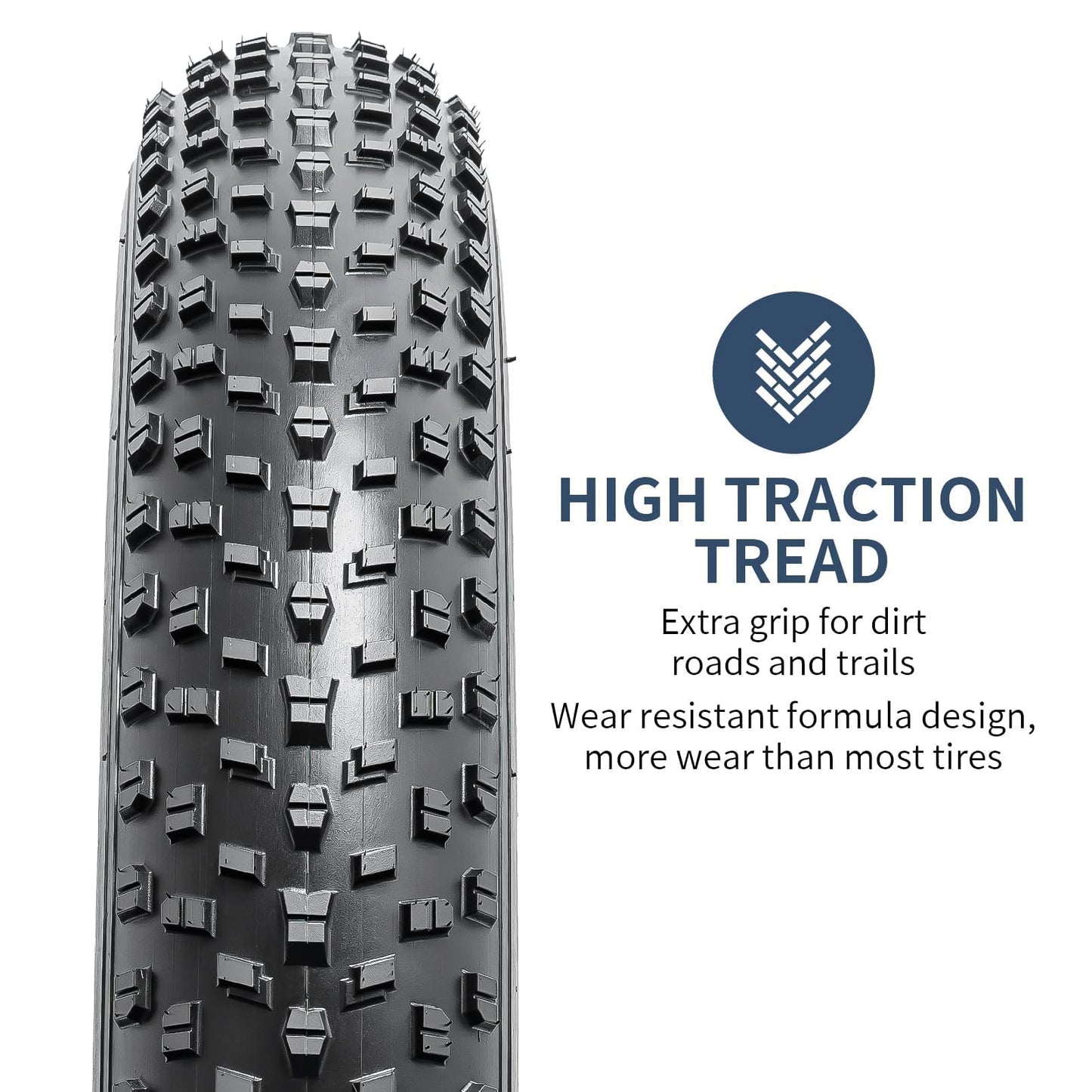 YunSCM 1-PC 26" Foldabel Bike Fat Tyre 26x4.0 ETRTO 100-559 with 26 inch Heavy Duty Inner Tube 26x4.0/4.50 AV32mm Schrader Valve, Compatible with