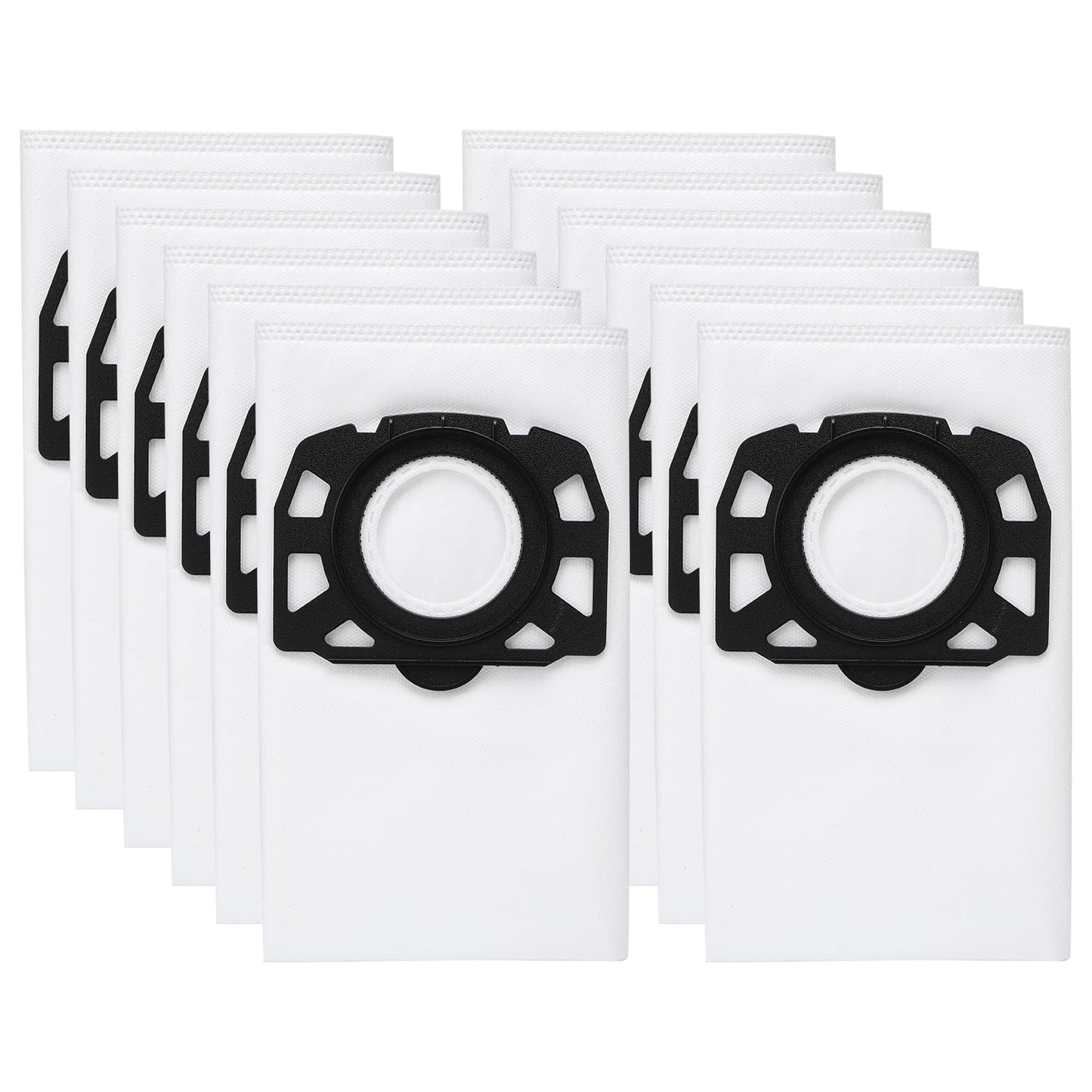 12 Pack Filter Bag KFI 357 Compatible with Karcher WD3, WD2 Plus, KWD 1, KWD 2, KWD 3, MV 3, WD 3.200 to WD 3.800 M, SE 4001, SE 4002 Wet and Dry