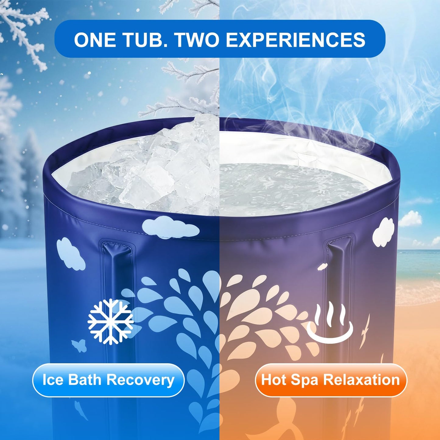 Portable Foldable Bathtub, Separate Family Bathroom SPA Tub, Soaking Standing Bath Tub for Shower Stall, Efficient Taintenance of Temperature