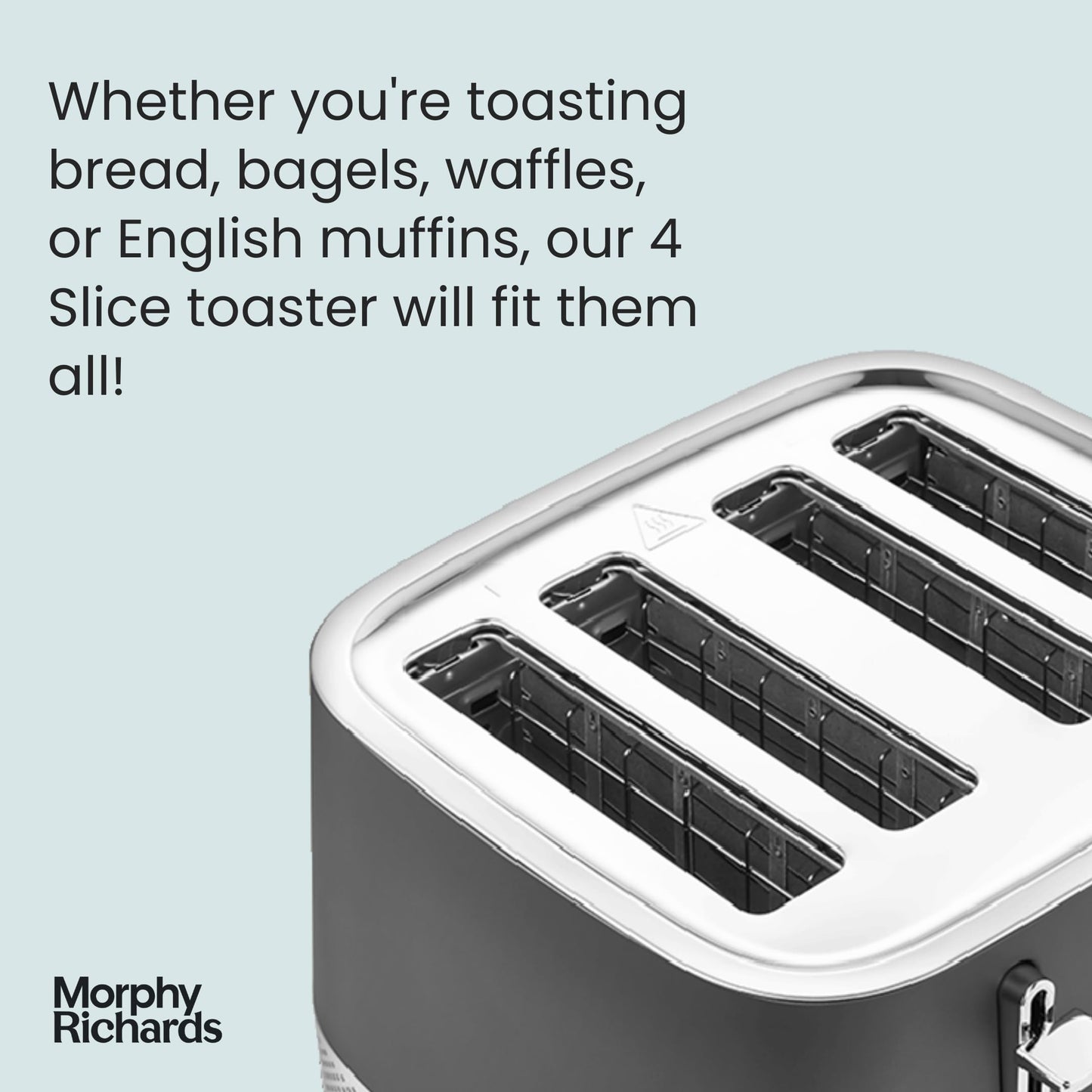 Morphy Richards Illumination 4 Slice Toaster, 7 Toast Settings, Browning Controls, Variable Width Slots, Auto Pop-up, Removeable Crumb Tray, Cord