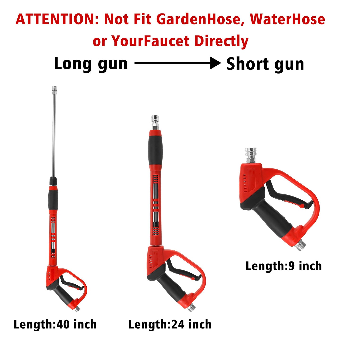 Tool Daily Deluxe Pressure Washer Gun, with Replacement Wand Extension, 5 Nozzle Tips, M22 Fitting, 40 Inch, 5000 PSI