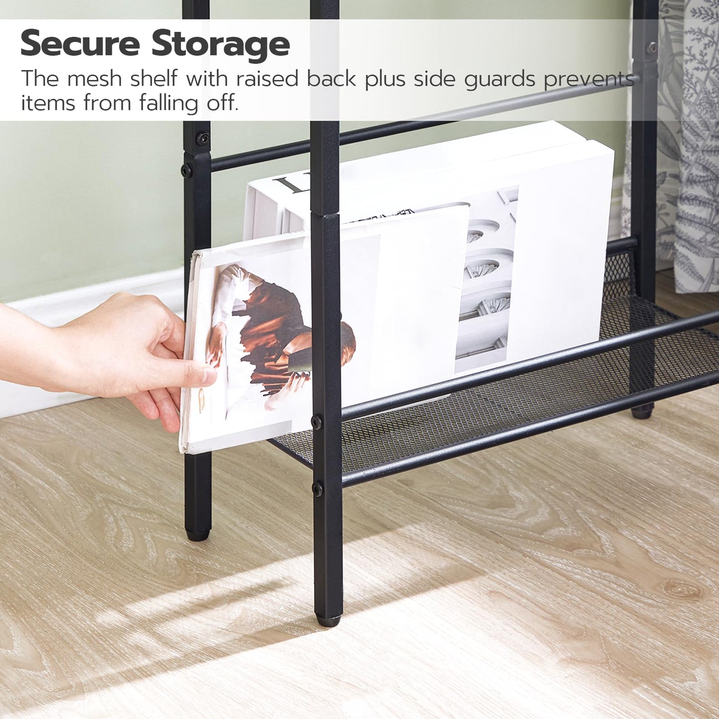 HOOBRO Slim Side Table with Charging Station, Narrow Side Table with USB Ports and Power Outlet, 42 x 18 x 65 cm, 3-Tier End Table for Small Space,