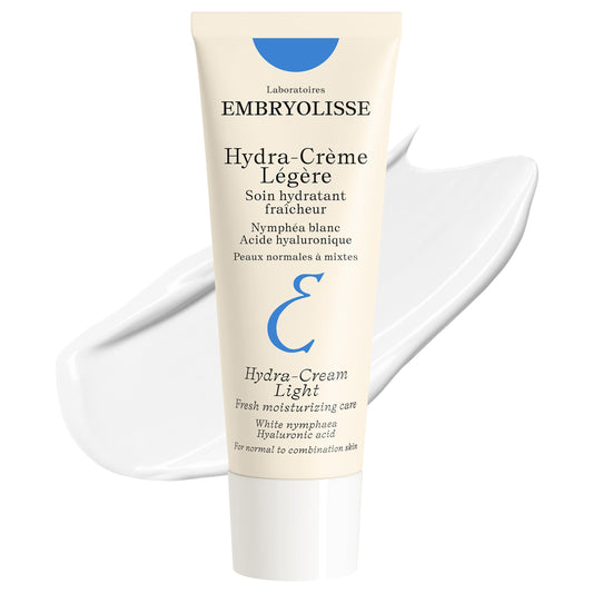 Embryolisse Hydra-Cream Light with White Nymphaea and Hyaluronic Acid - Lightweight Active Hydration Face Cream for Skin Radiance & Moisture, Brighten