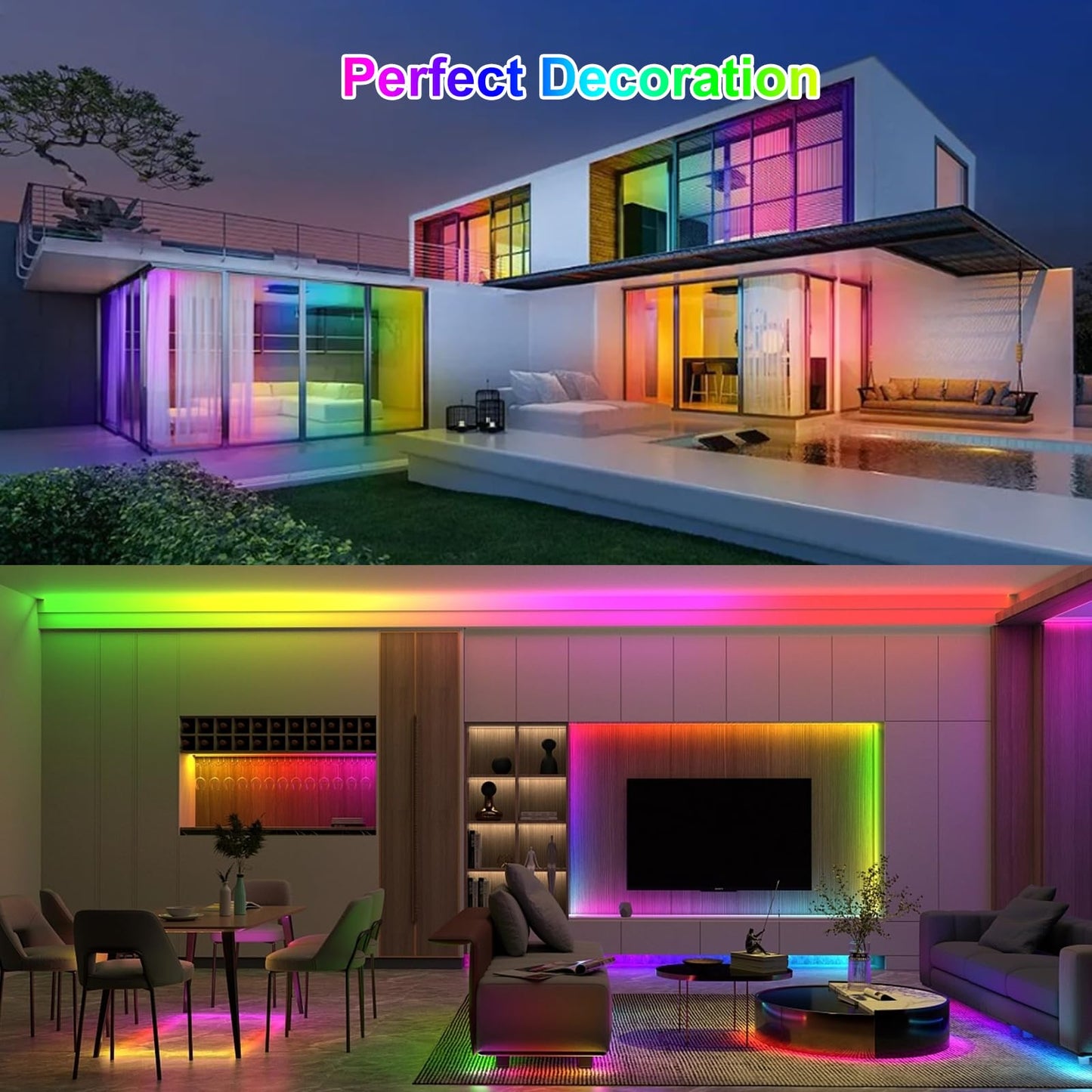 icever WS2812B LED Strip for PC 5m RGB 5050SMD, Addressable Independent Pixels, PCB Black Elastic, Spectacular Color for Addressable LED Strip - DC5V