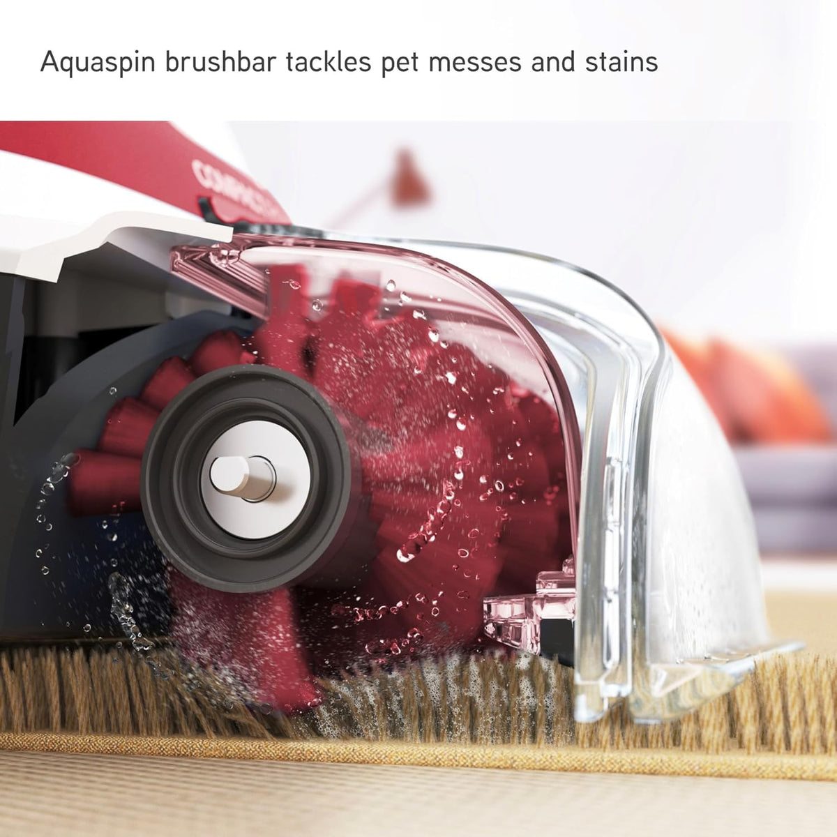Vax Compact Power Plus Carpet Cleaner | Quick, Compact and Light | Includes additional solutions - CDCW-CPXP, 1.8L, 840W, White/Red