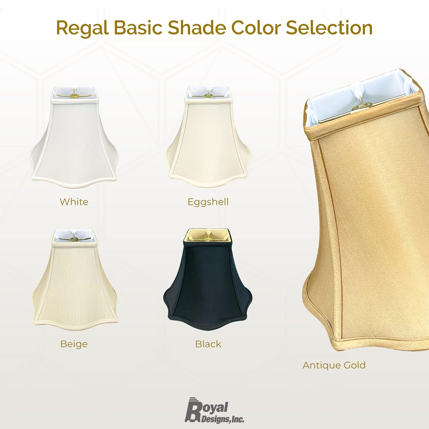 Royal Designs Fancy Square Bell Lamp Shade, Black, 4 x 10 x 8.5