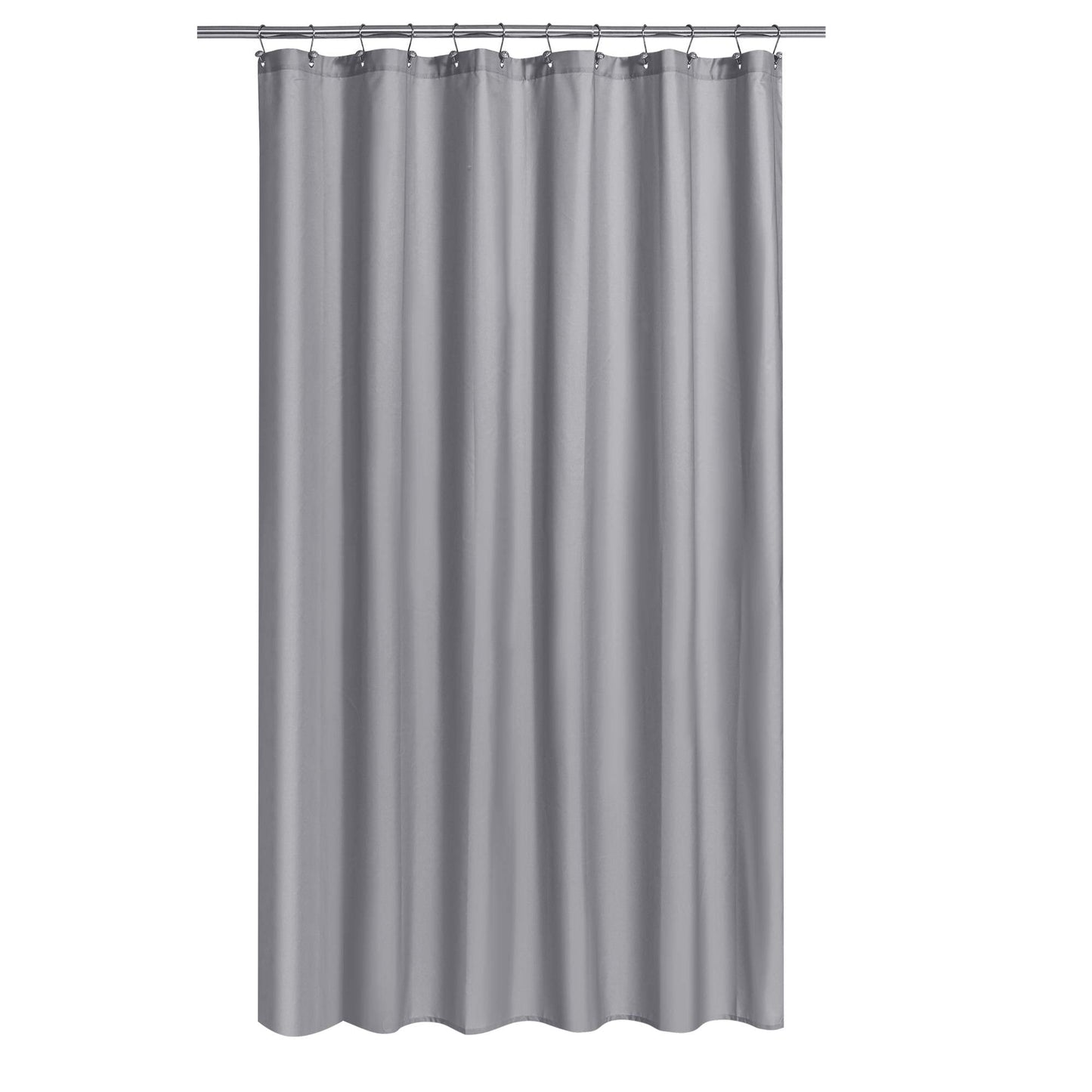 N&Y HOME Fabric Shower Curtain or Liner Extra Long 72 x 84 Inches - Hotel Quality, Machine Washable - Gray, 72x84