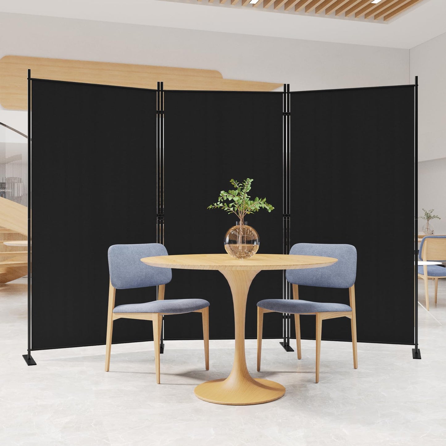 C-Hopetree 3 Panels Room Divider, 180cm Tall Indoor Folding Privacy Screen, Portable Partition Separator, Freestanding Separation Temporary Wall for