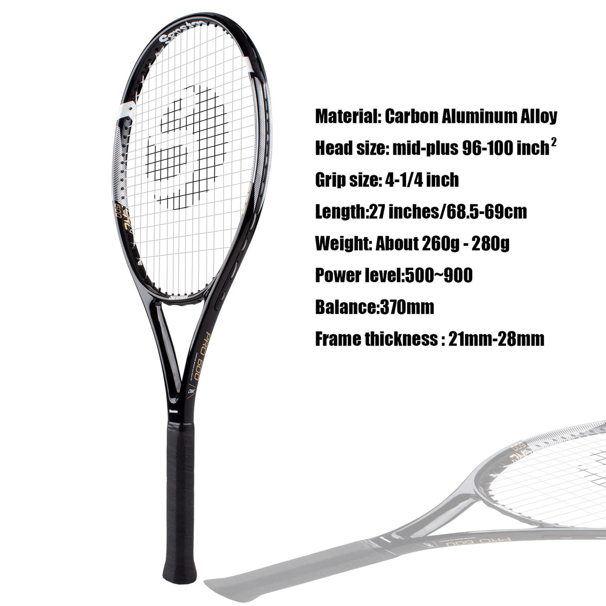 Senston Tennis Racket set of 2 for adult 27 inch Tennis Racquet