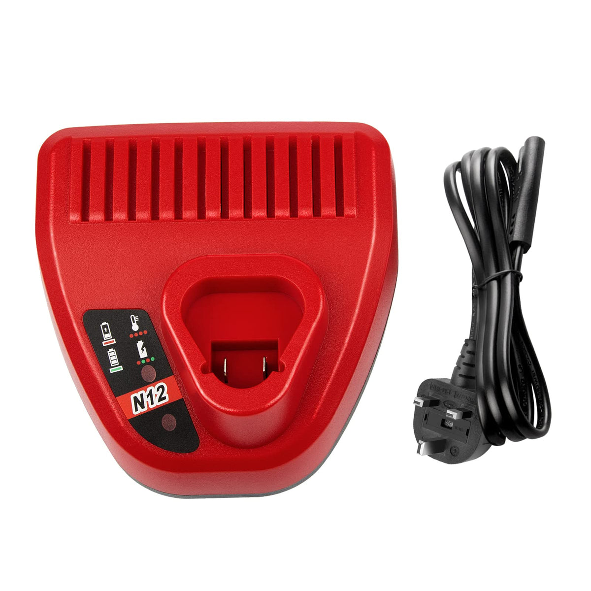 LabTEC 10.8V-12V Replace Charger for Milwaukee M12 Li-ion Battery, Compatible with All M12 Battery 48-11-2401, 48-11-2402, 48-11-2420, 48-11-2430,