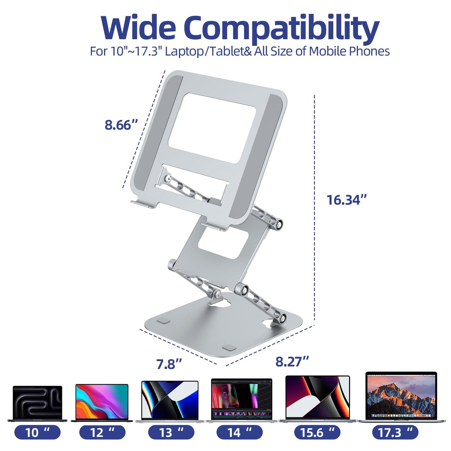Laptop Stand for Desk Foldable Computer Riser with Heat-Vent
