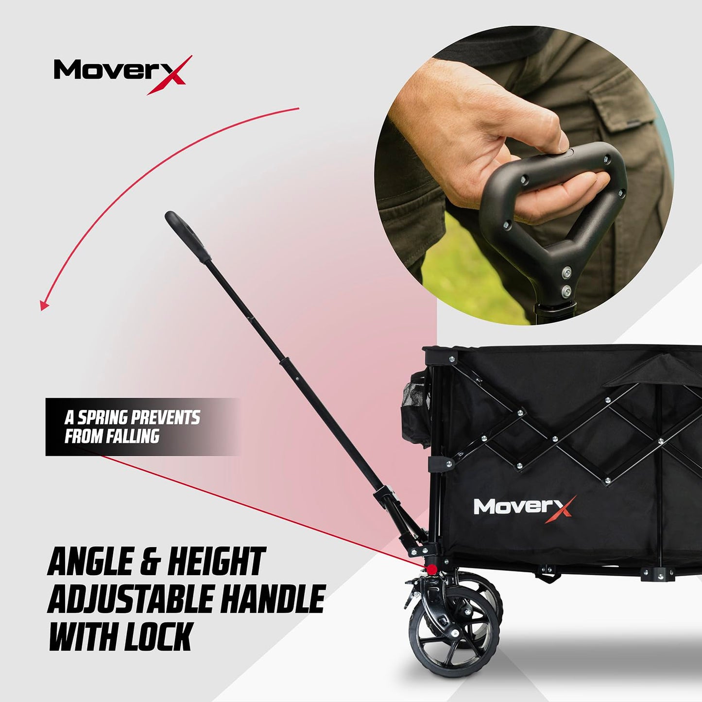 MoverX 200L Festival Trolley on Wheels, Folding Wagon, Portable Camping Cart, Collapsible Foldable Trolly for Beach Outdoor Garden Picnic Shopping