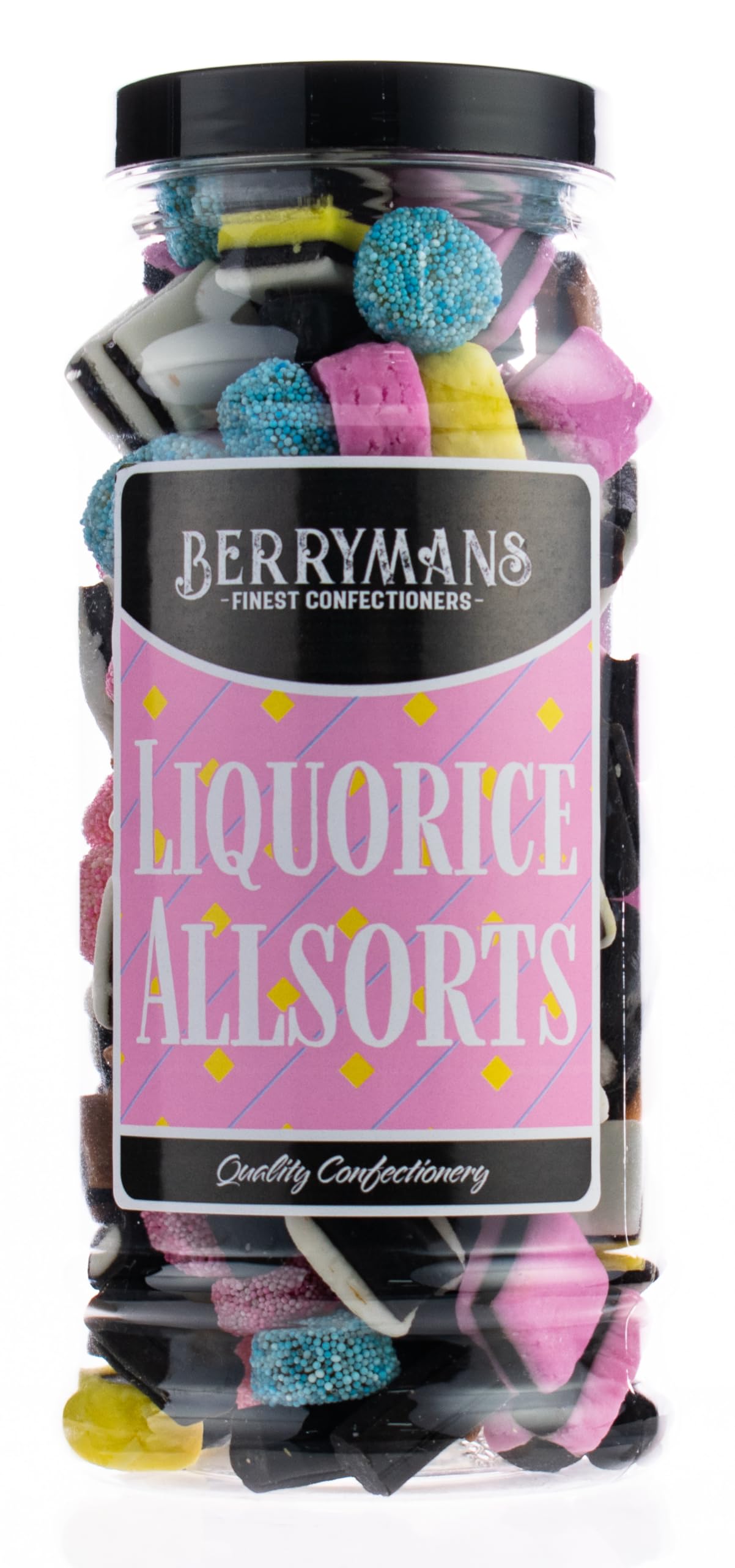 Original Liquorice Allsorts Retro Sweets Gift Jar By Berrymans Sweet Shop - Classic Sweets, Traditional Taste.