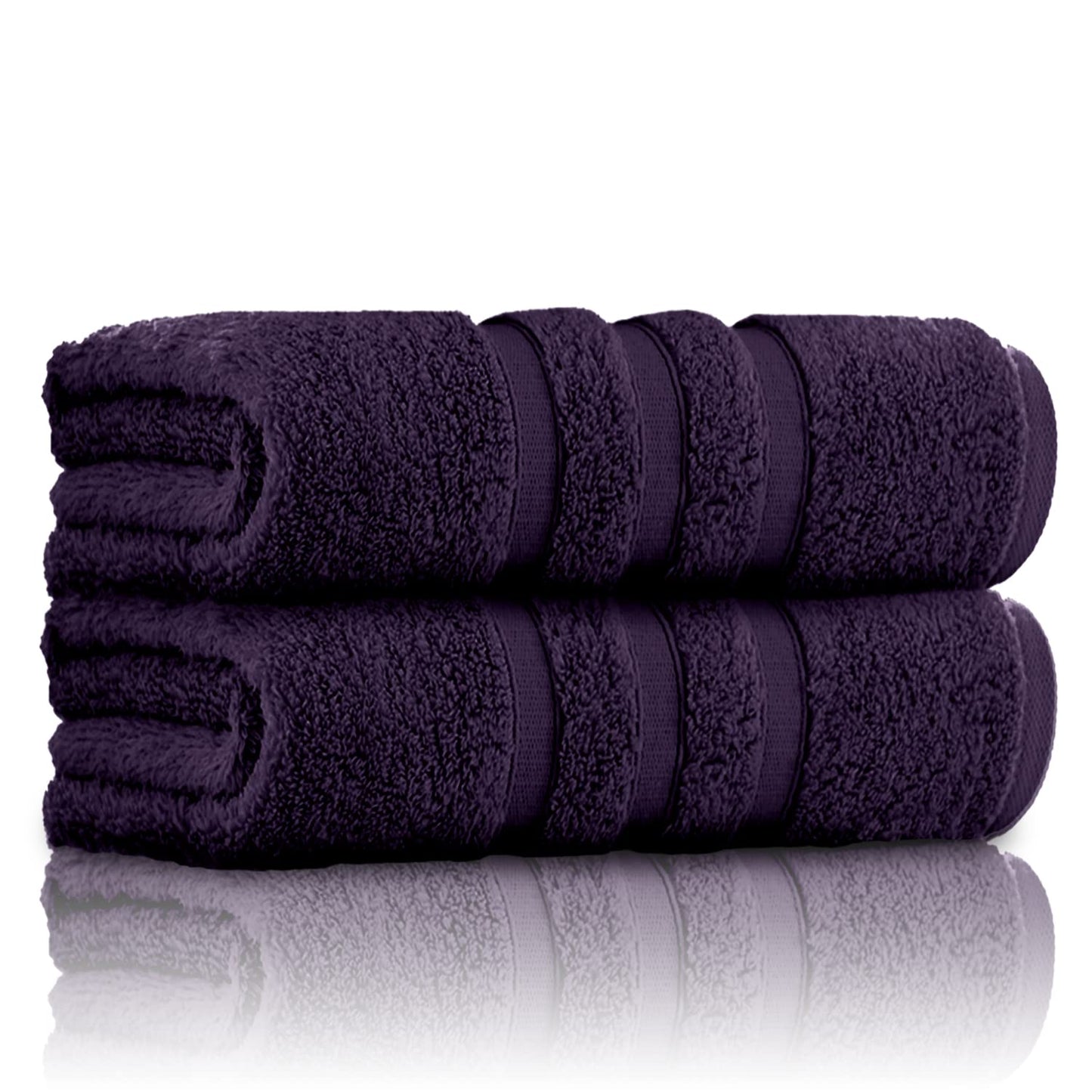 GC GAVENO CAVAILIA 100% Ringspun Cotton, Luxury 550 GSM Zero Twist Sheets, Egyptian, Purple, 70x120 Bath Towel
