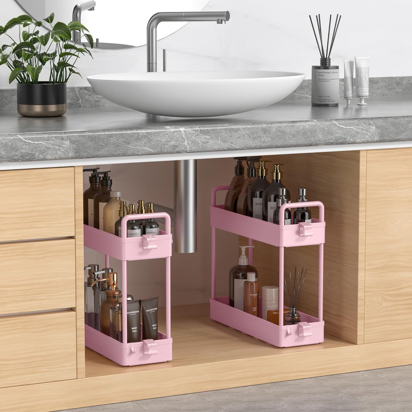 SOLEJAZZ Storage Trolley Cart Slim Rolling Cart Mobile Storage Shelving