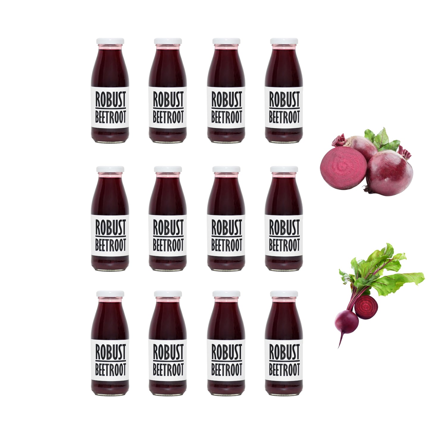 PRESSUICE - Fresh Beetroot Juice Not from Concentrate - 12 bottles Pack x 250 ml - Vege Juices NFC Cold Pressed Semi Sweet Beet Drink - No added Sugar