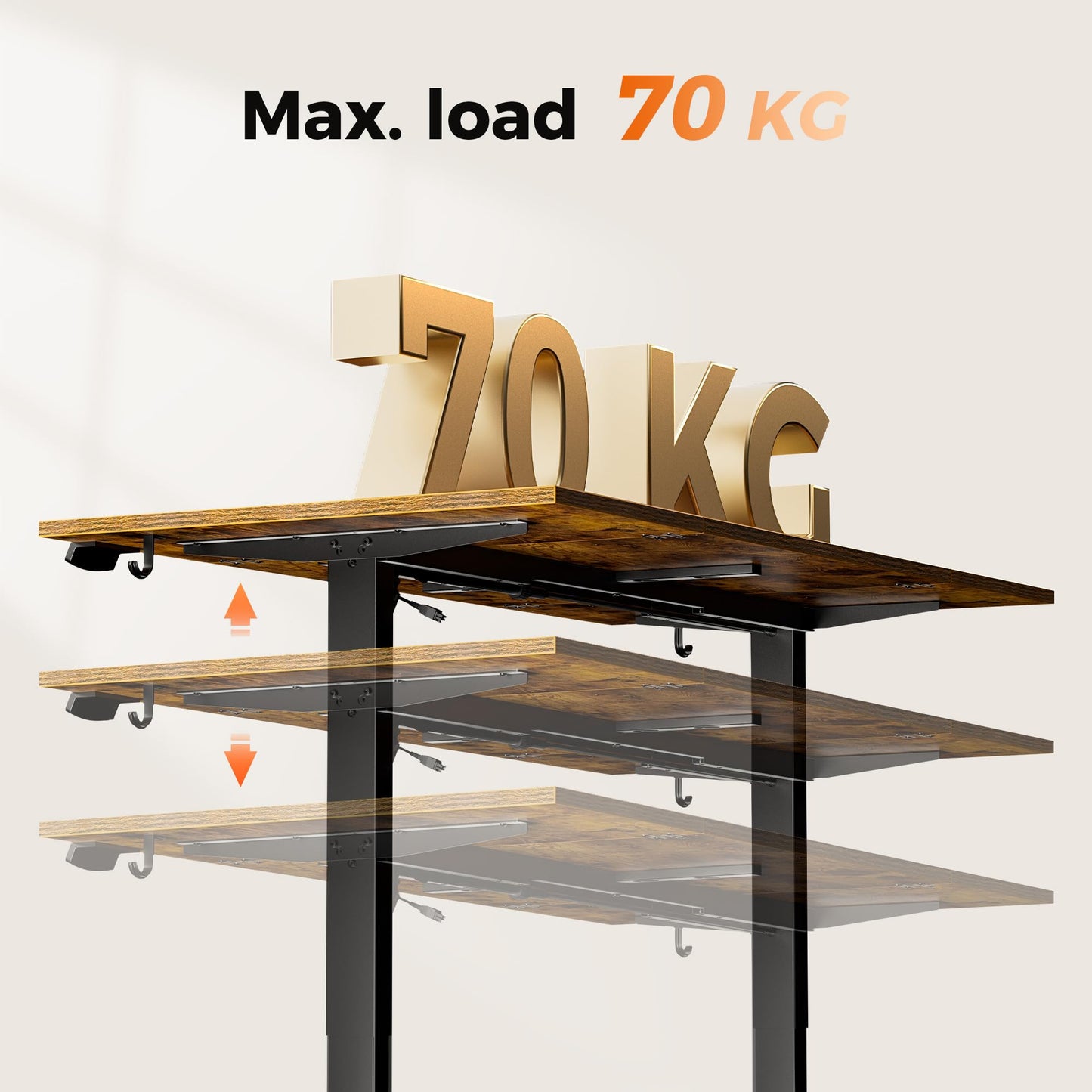 Agilestic Height Adjustable Electric Desk, 2 Memory Height, 140x80cm