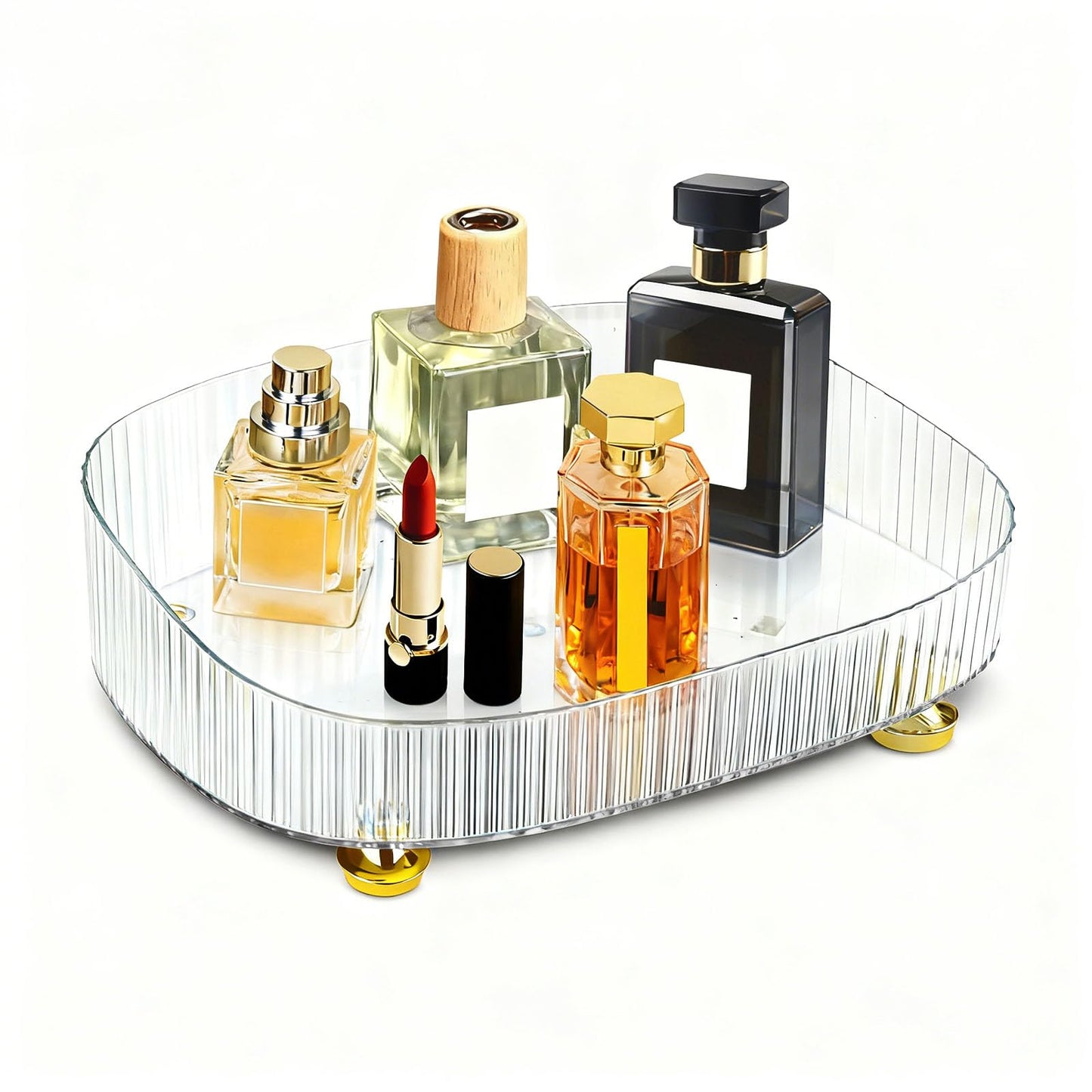 Mulaibdin Perfume Tray for Dresser, Perfume Organiser Tray Plastic, Bathroom Trays for Toiletries, Decorative Trays for Vanity,Bedroom