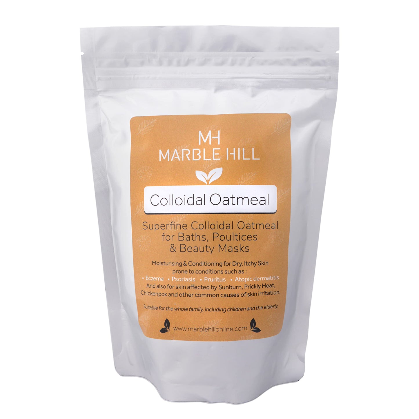 Marble Hill Colloidal Oats Bath soak 500g. Relief for Chicken Pox, Dry Itchy Skin, Eczema, Psoriasis, Sunburn Dermatitis. Soothing Moisturising.
