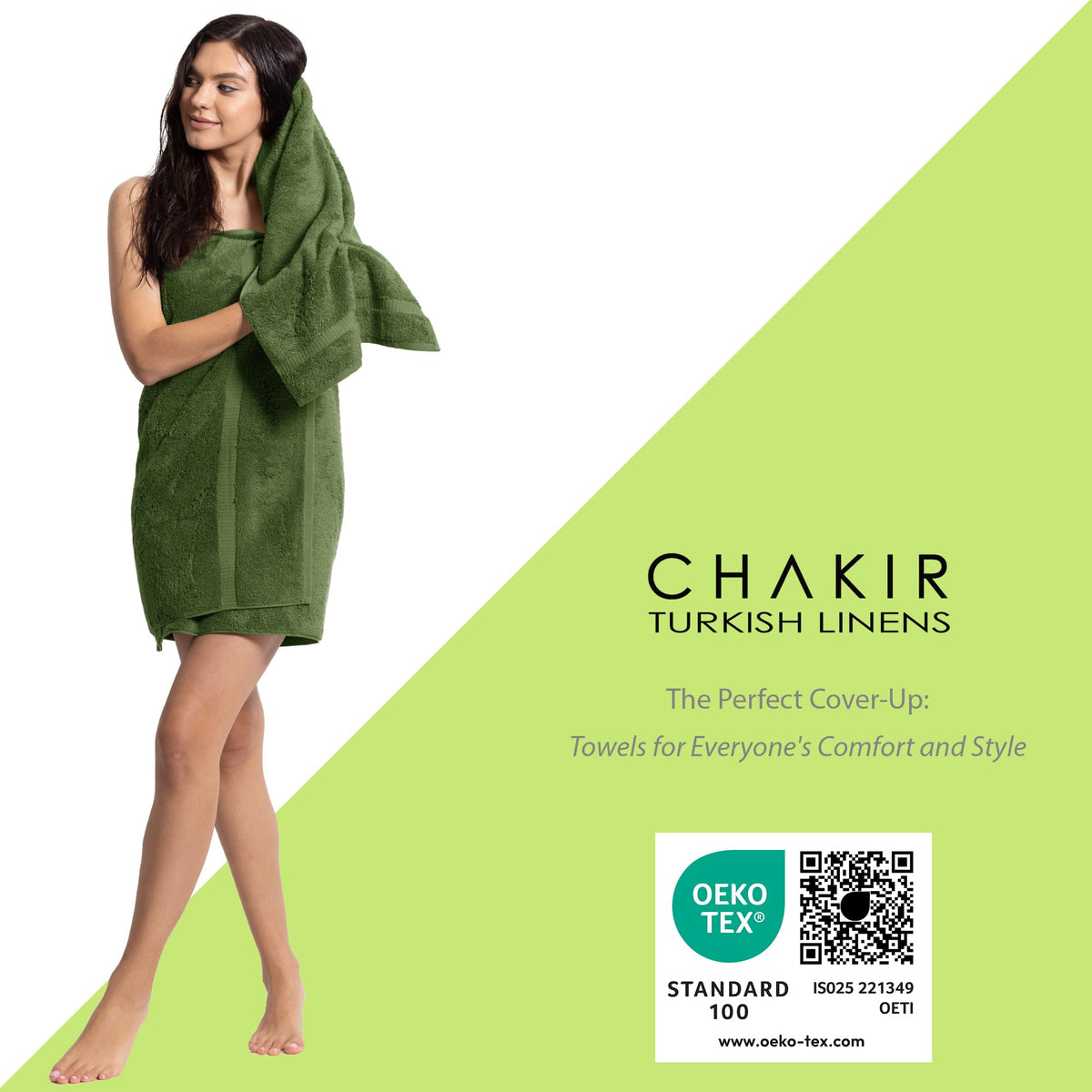 Chakir Turkish Linens Luxury Spa and Hotel Quality Premium Turkish Cotton 6-Piece Towel Set (2 x Bath Towels, 2 x Hand Towels, 2 x Washcloths)